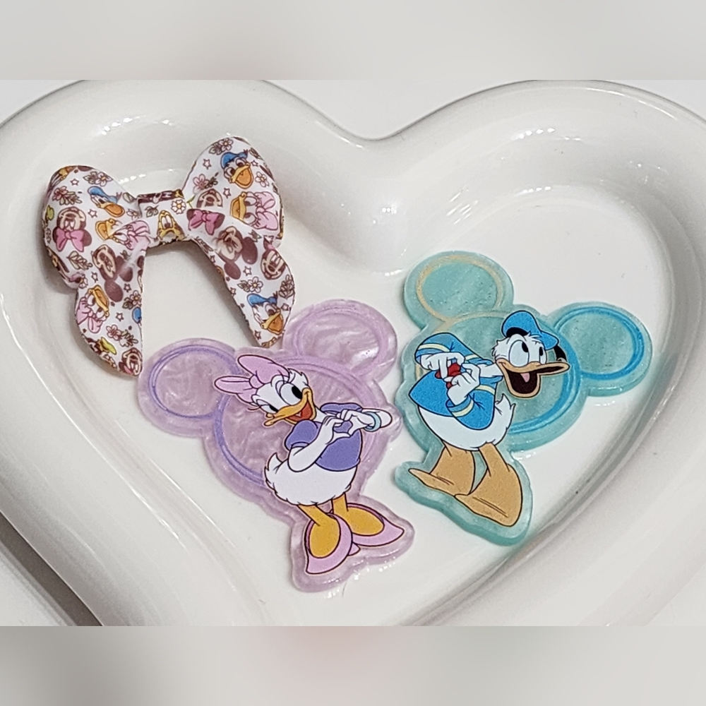 Flatback Duck Bead Bow Silicone Valentine Love Crafts Acrylic Badge Keychain Bag